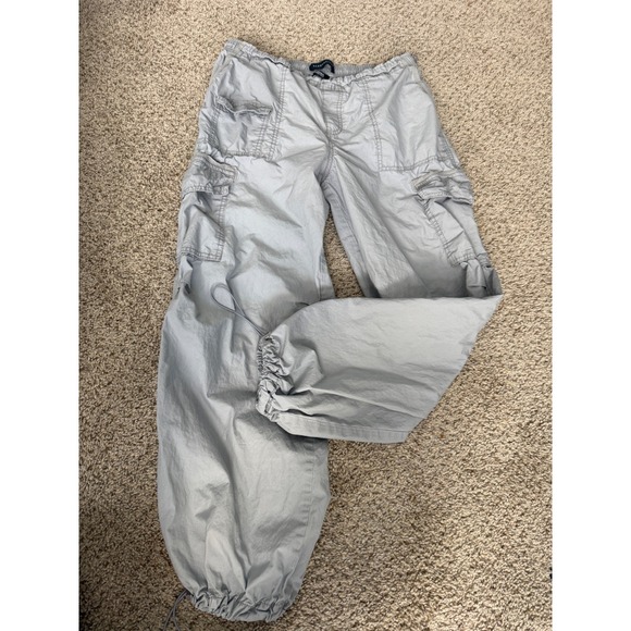 Aeropostale Pants - Aeropostale Gray Parachute Cargo Pants Cotton Drawstring Jogger Pockets size S
